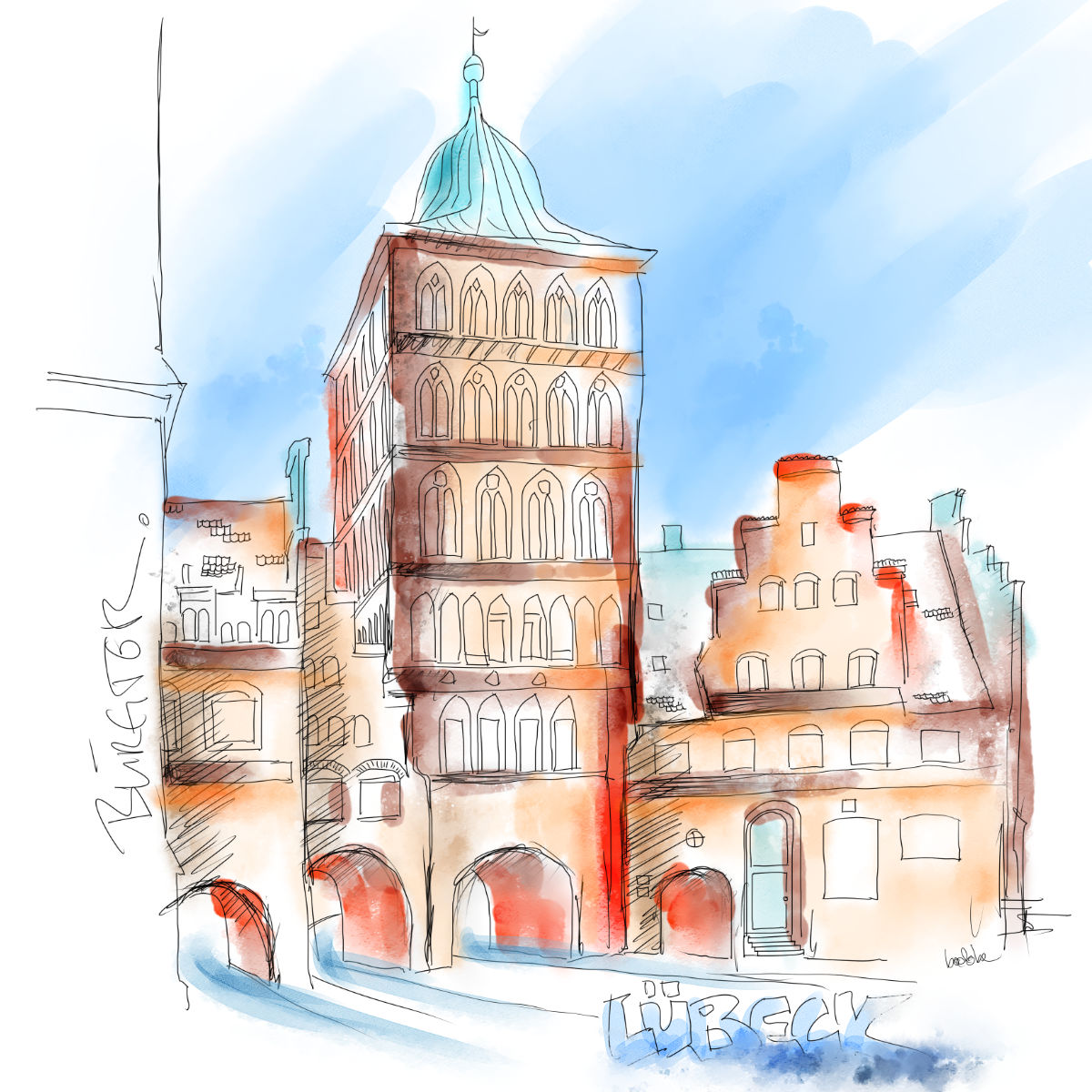 Burgtor-Lübeck-Illustration